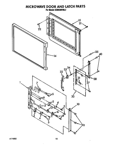 Microwave door and latch