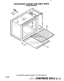 Microwave cabinet and shelf