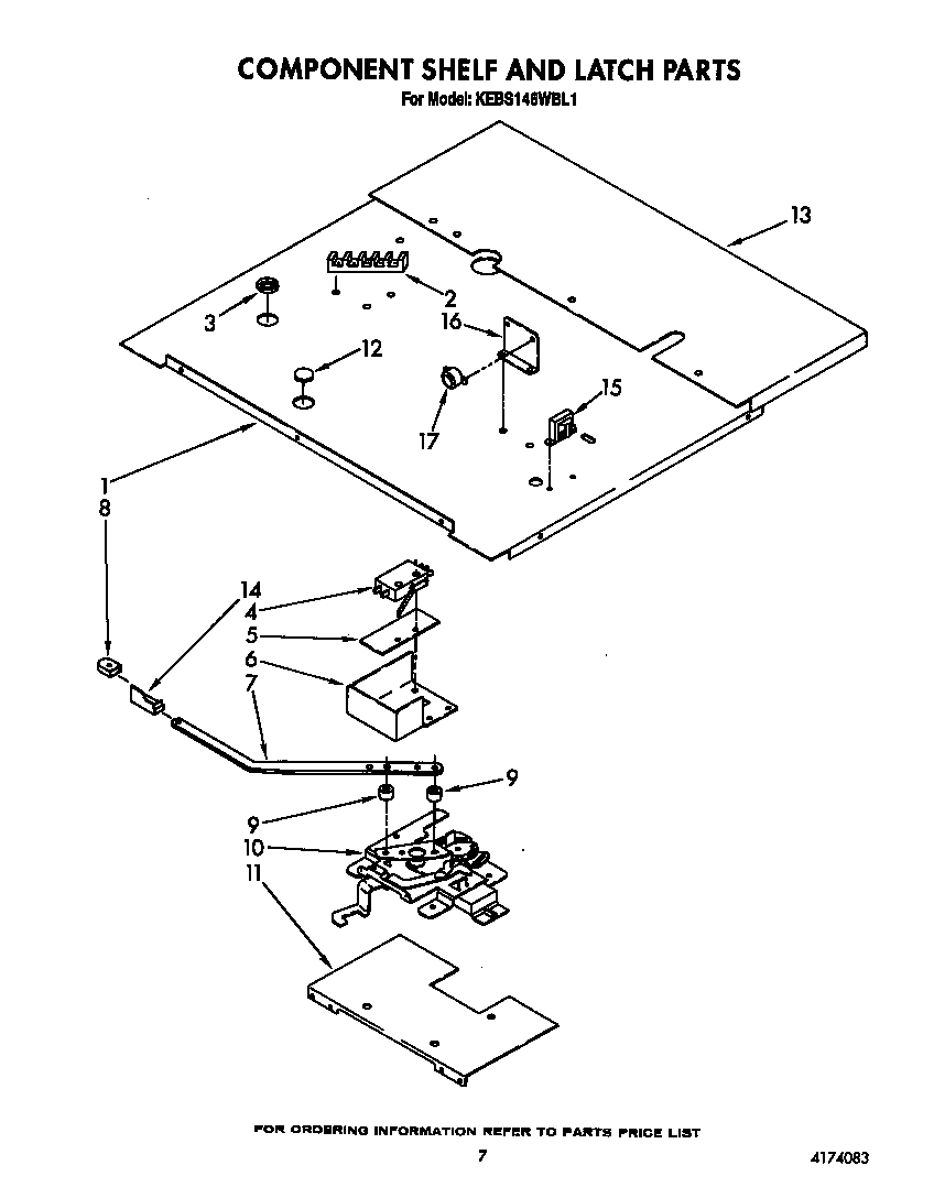 Component shelf and latch
