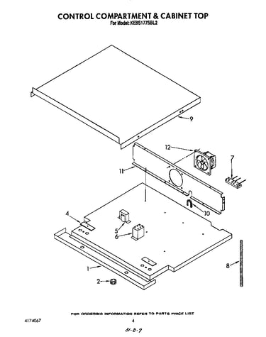 Control compartment and cabinet top