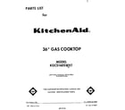 KitchenAid KGCS160SWH1 cover page-text only diagram