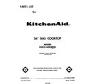 KitchenAid KGCS160SWH0 cover page-text only diagram
