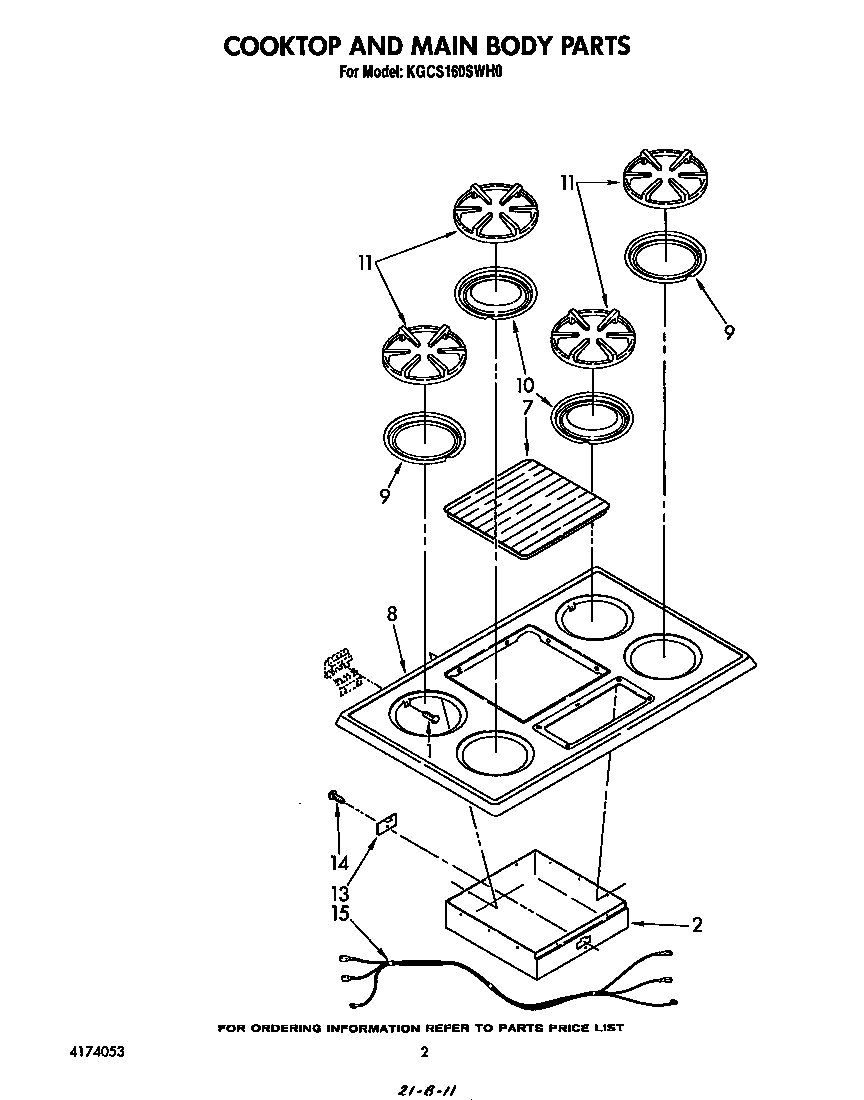 Cooktop/main body parts