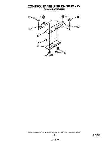 Control panel/knob parts