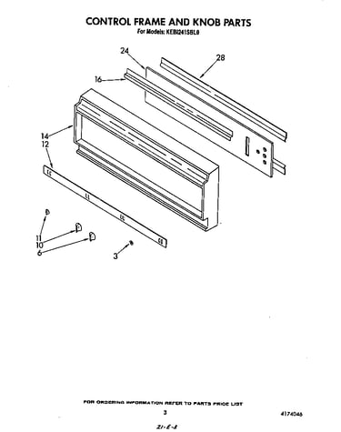 Control frame and knob