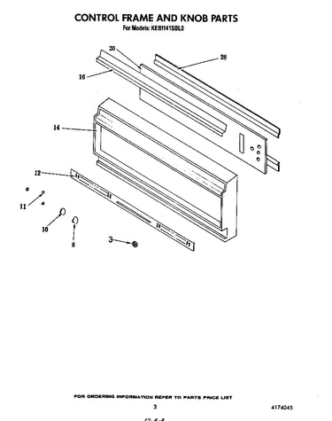 Control frame and knob
