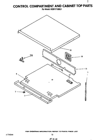Control compartment and cabinet top