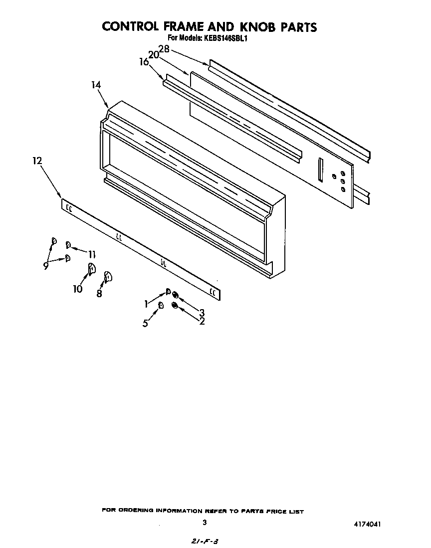 Control frame and knob