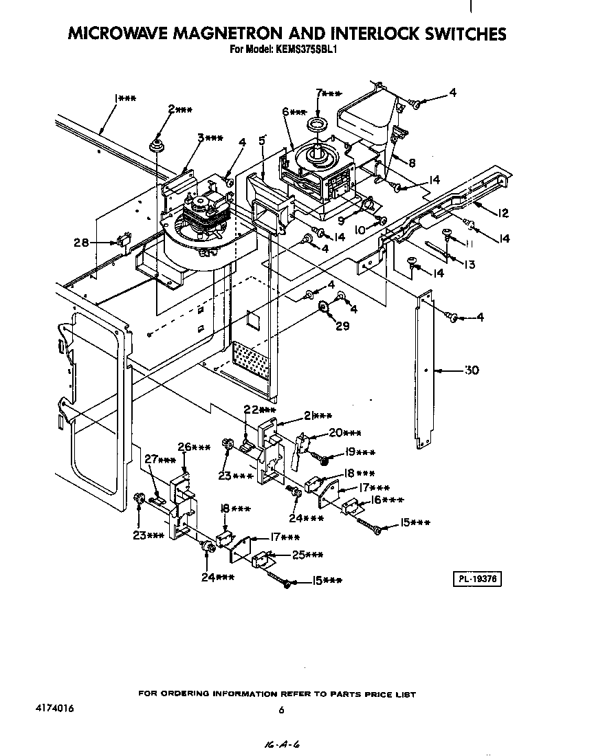 MICROWAVE MAGNETRON AND INTERLOCK SWITCHES