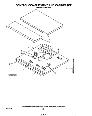 Control compartment and cabinet top