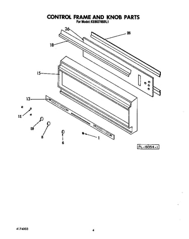 Control frame and knob