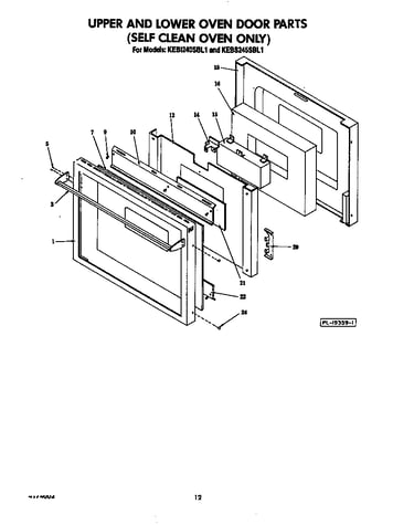 Upper and lower oven door