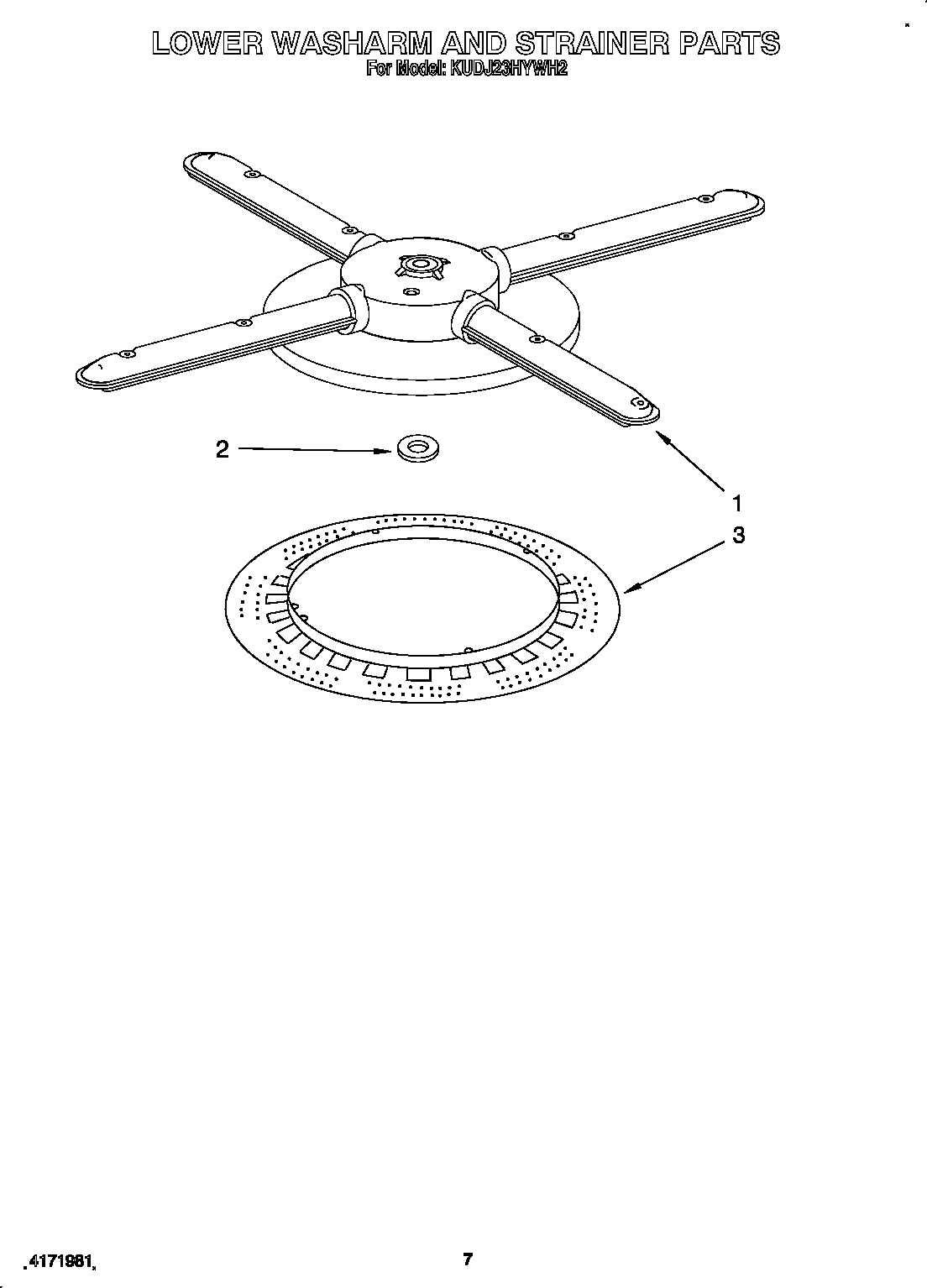 Lower washarm and strainer