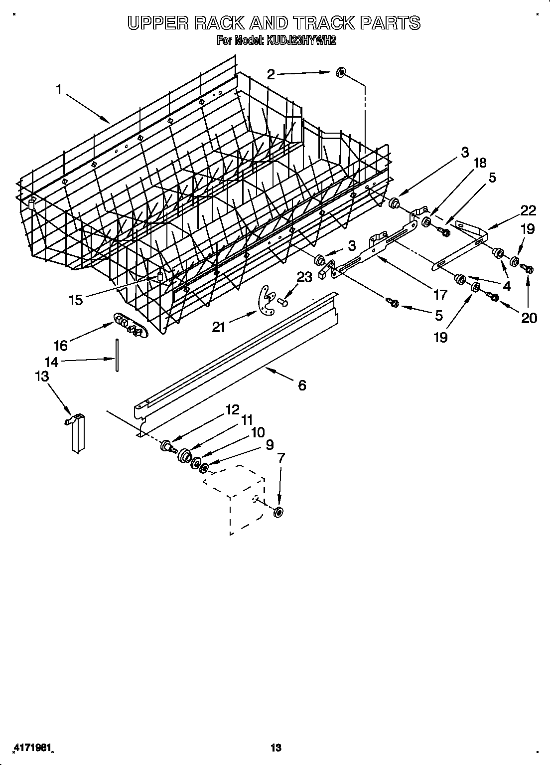 Upper rack and track