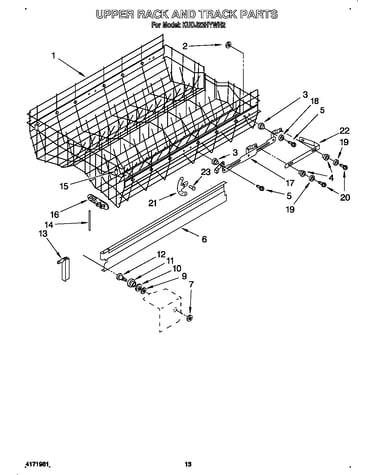 Upper rack and track