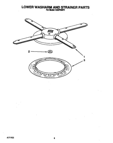 Lower washarm and strainer