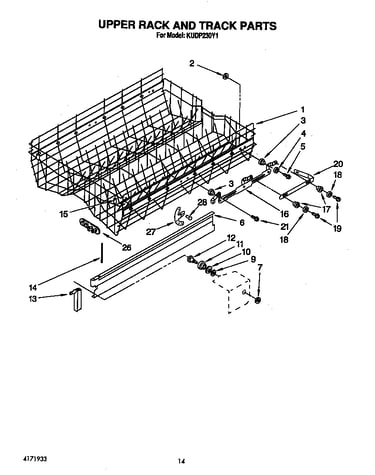 Upper rack and track