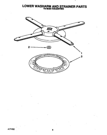 Lower washarm and strainer