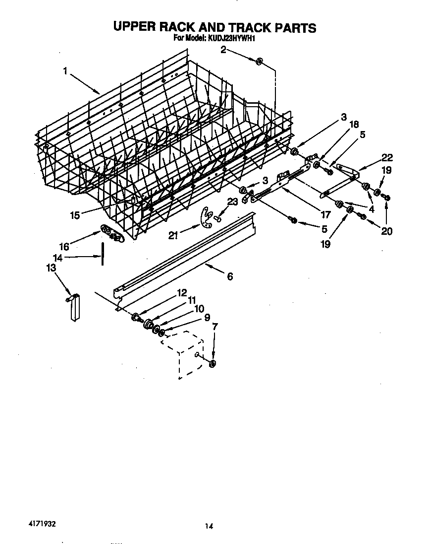 Upper rack and track