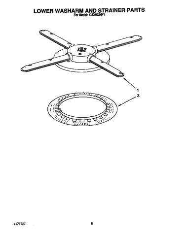Lower washarm and strainer