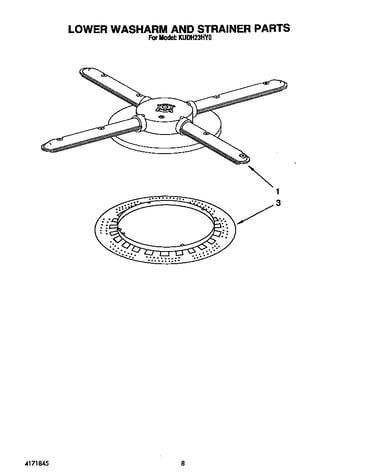 Lower washarm and strainer