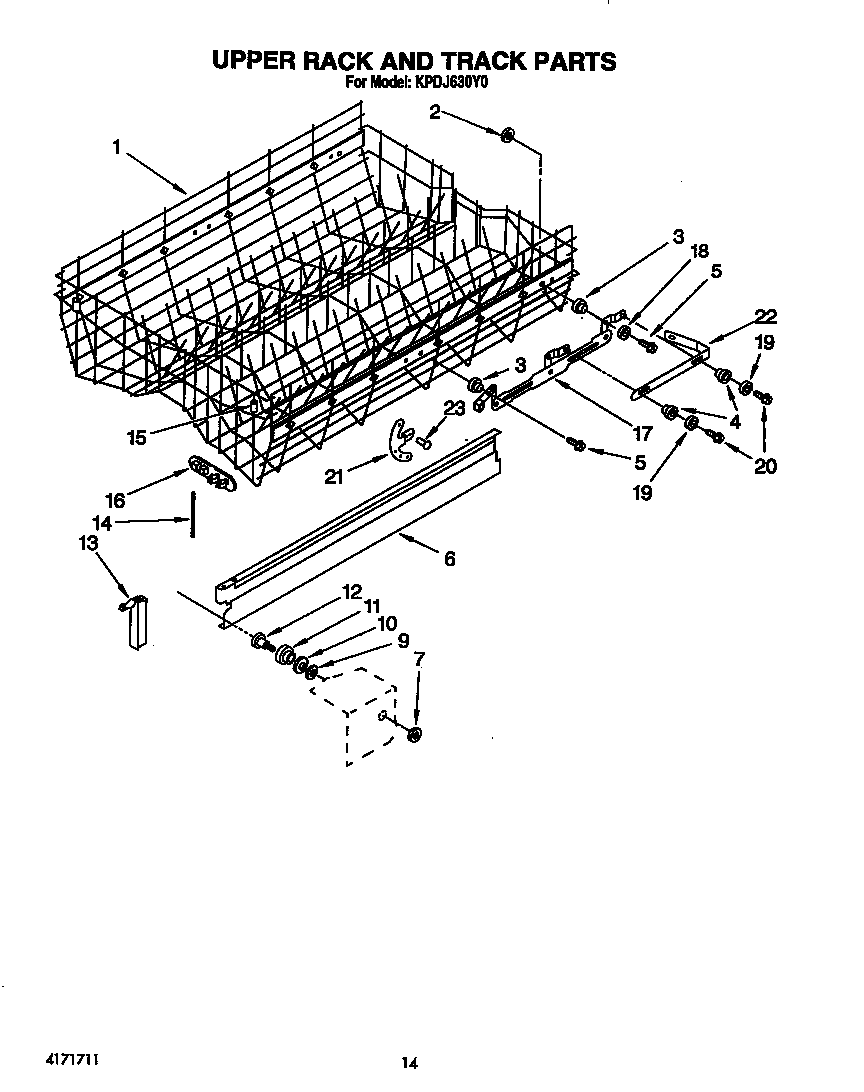 Upper rack and track