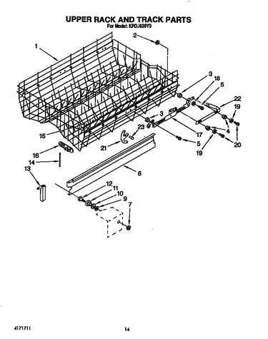 Upper rack and track