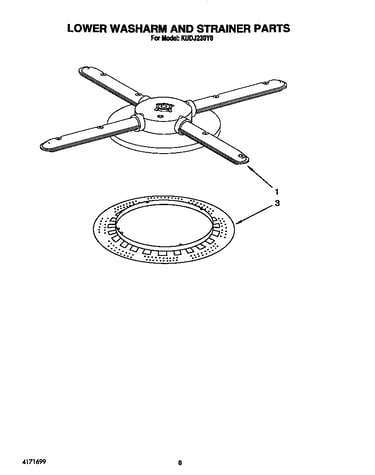 Lower washarm and strainer