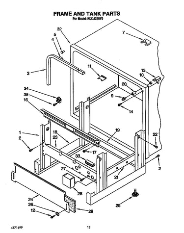 Frame and tank