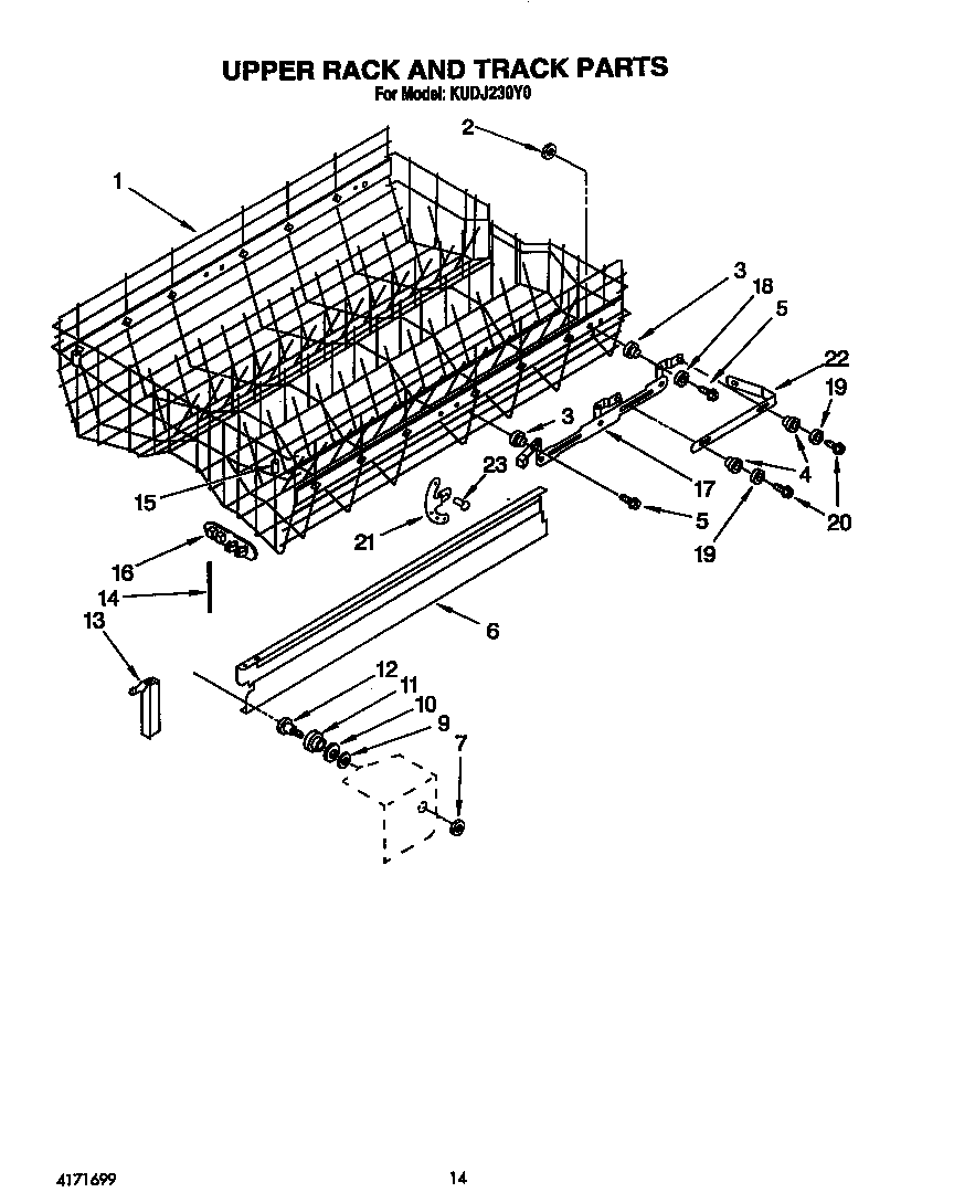 Upper rack and track