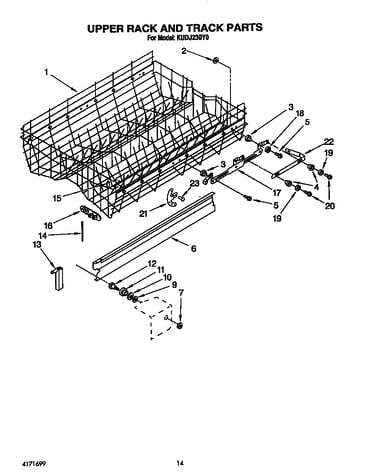 Upper rack and track