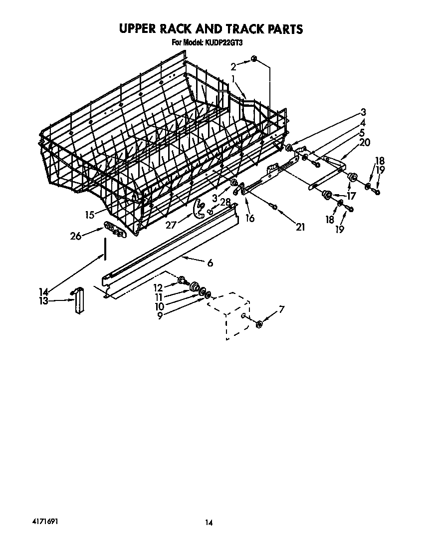 Upper rack and track