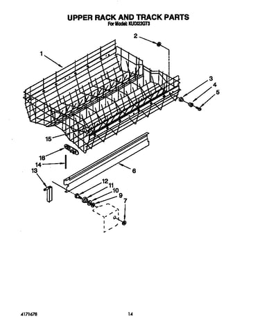 Upper rack and track