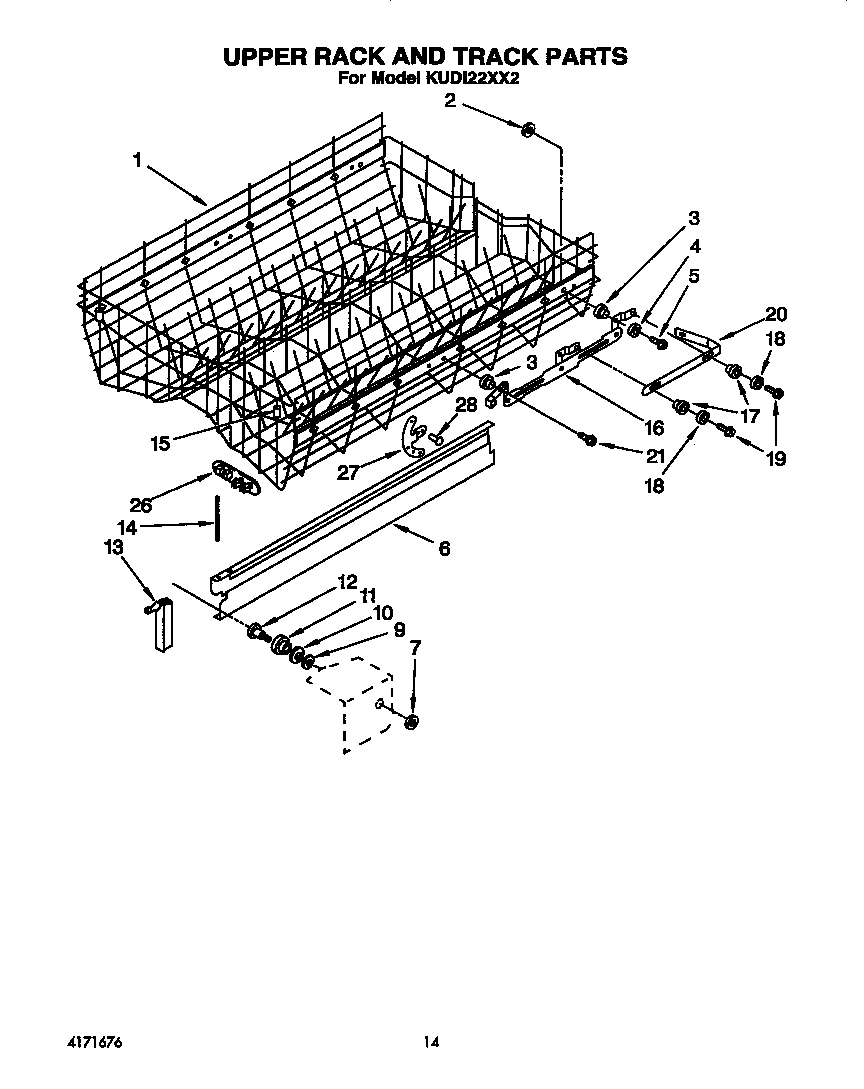 Upper rack and track