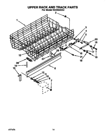 Upper rack and track
