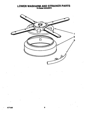 Lower washarm and strainer