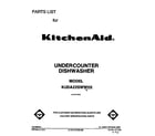 KitchenAid KUDA22SWWH2 front cover diagram