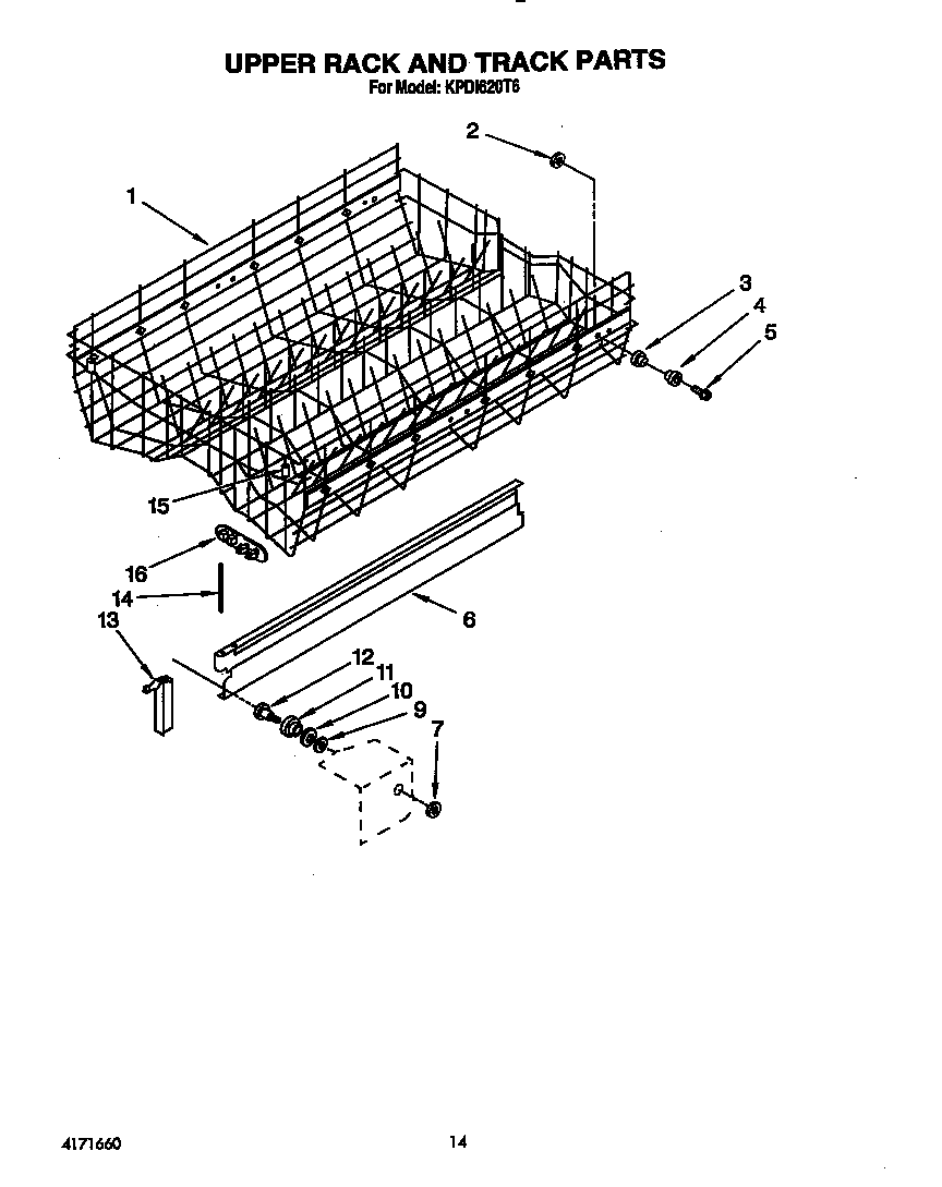 Upper rack and track