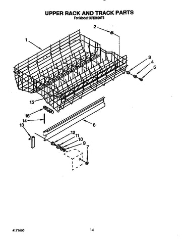 Upper rack and track