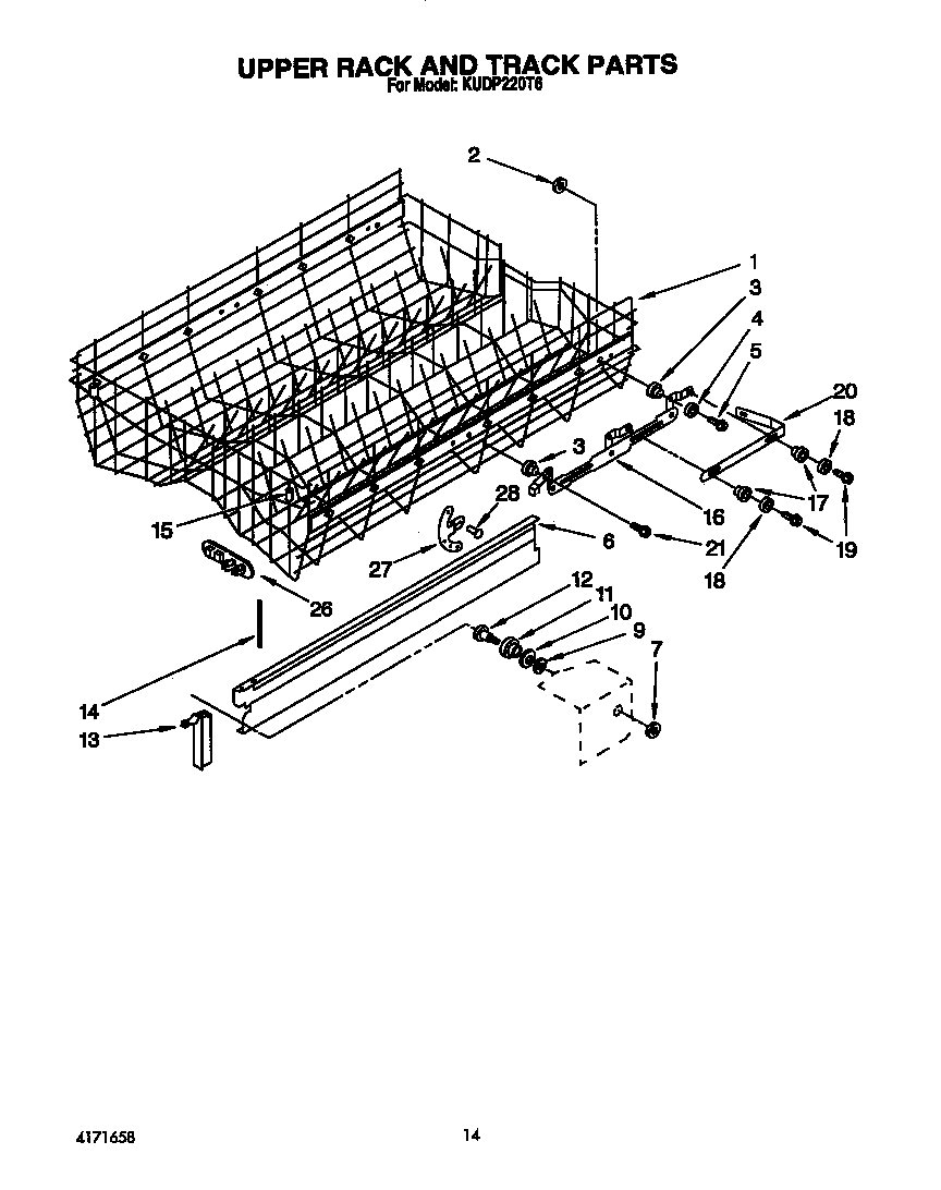 Upper rack and track