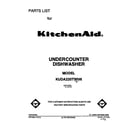 KitchenAid KUDA220TWH6 front cover diagram