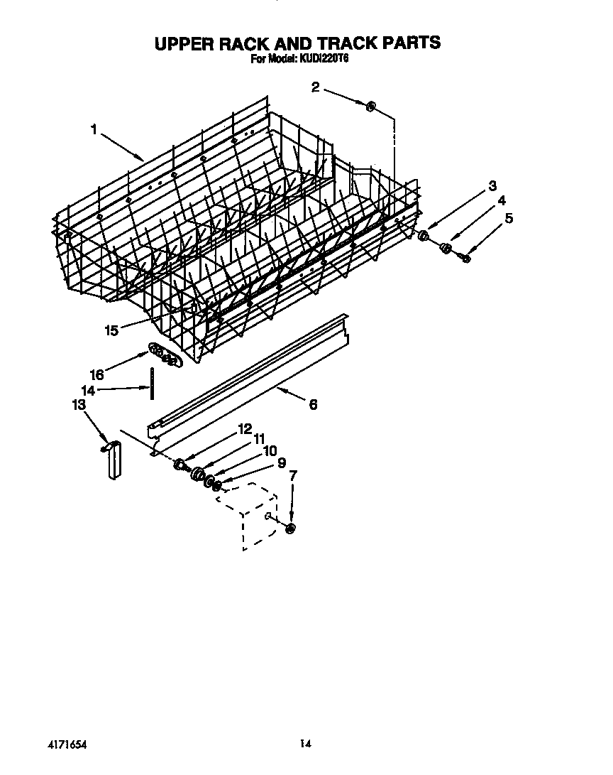 Upper rack and track