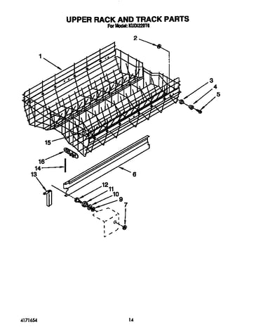 Upper rack and track