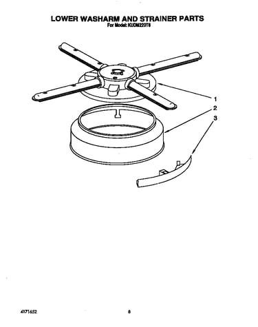 Lower washarm and strainer