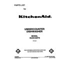 KitchenAid KUDC220T6 front cover diagram