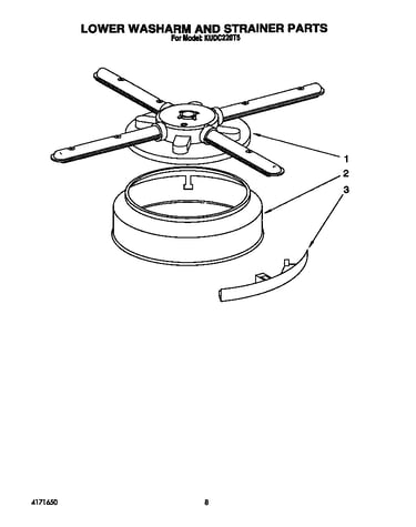 Lower washarm and strainer