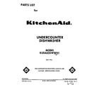 KitchenAid KUDA22SWWH1 front cover diagram