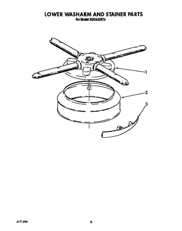 Lower washarm and strainer