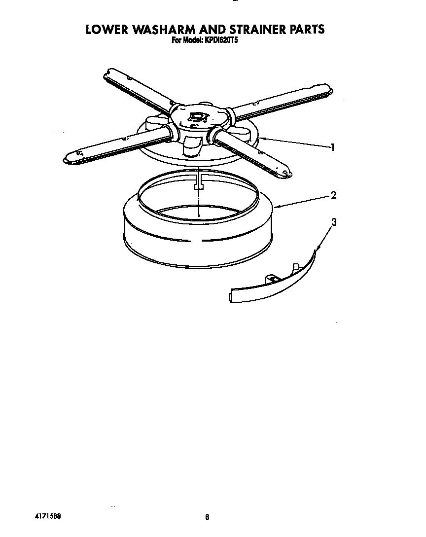 Lower washarm and strainer