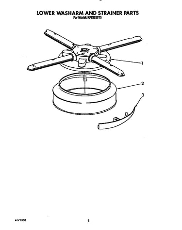 Lower washarm and strainer